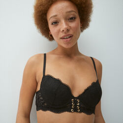 lace push-up bra with lacing details