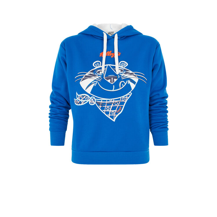 Tonyiz branded kellogg's hooded sweatshirt royal blue.