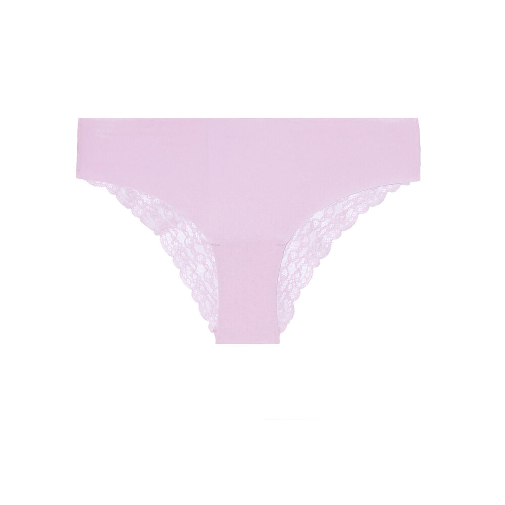 Microfibre and lace briefs - lilac purple.