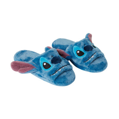 open-toe stitch relief slippers - blue;