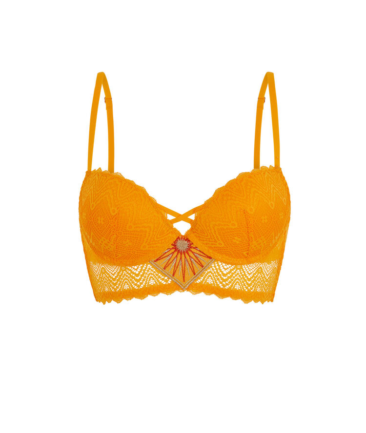 Horoscopiz ochre push-up bustier bra ochre.