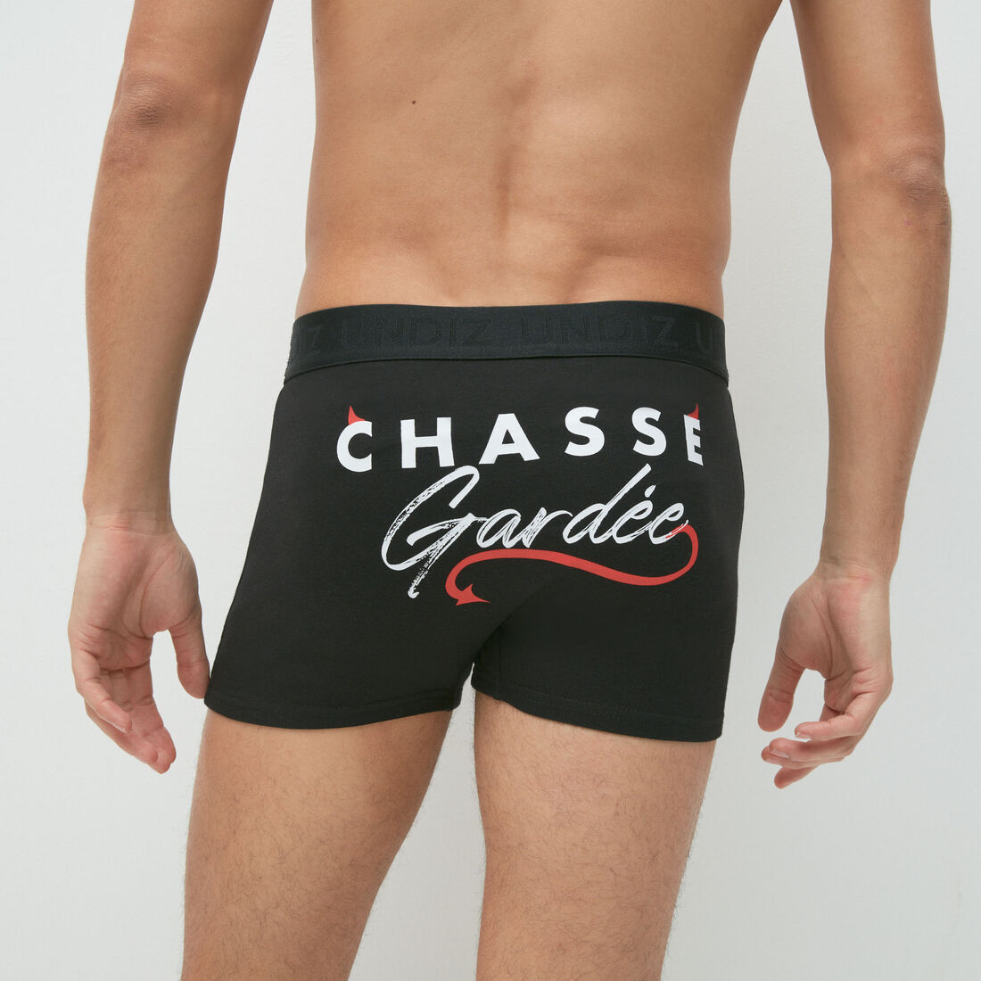"Chasse gardée" slogan boxers;