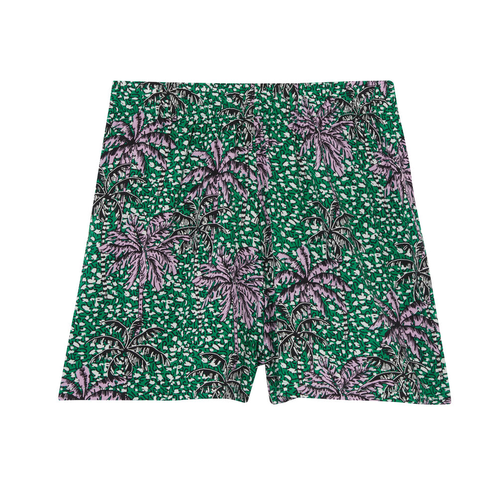 Palm tree print shorts - green green.