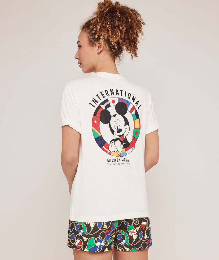 Short-sleeved mickey print top - white white.