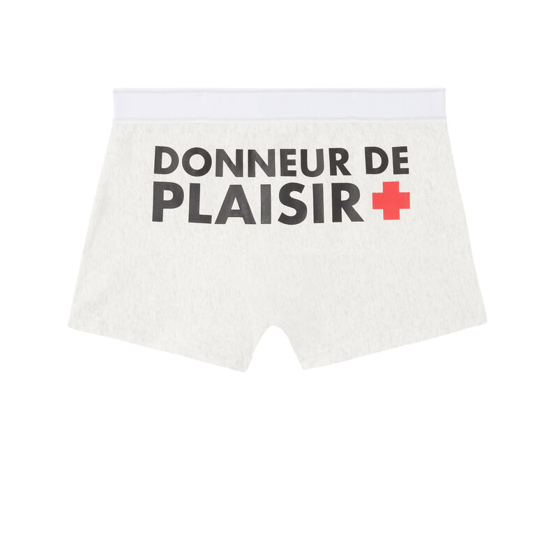 boxer with pleasure giver slogan - light grey boxer with pleasure giver slogan - light grey;