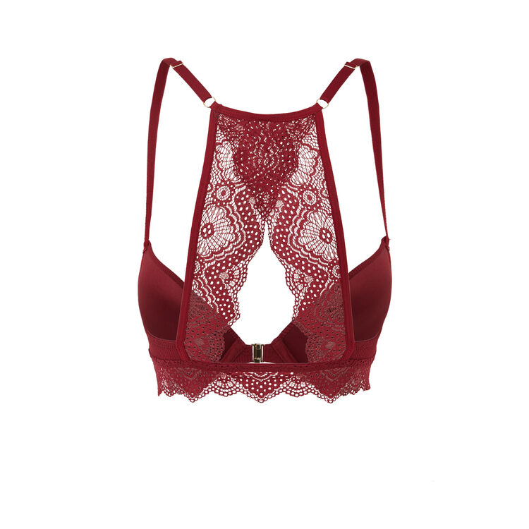 Merveilliz micro/lace push-up bra rhubarb.