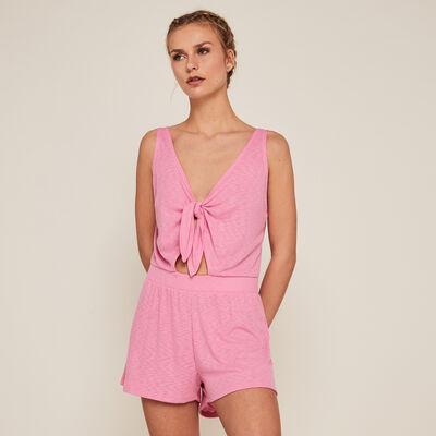 Playsuit with front tie - pink;