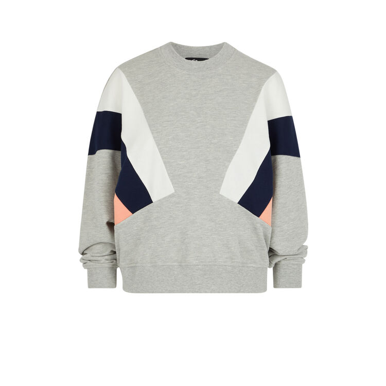 Triblockiz round neck sweatshirt with coloured bands Triblockiz round neck sweatshirt with coloured bands;