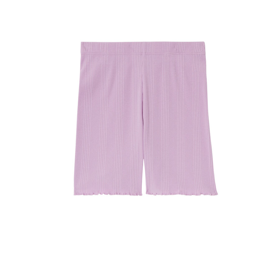 ribbed jersey shorts - lilac;