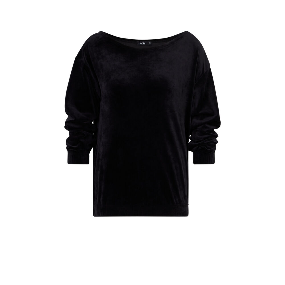 Sweat en velours - noir noir.