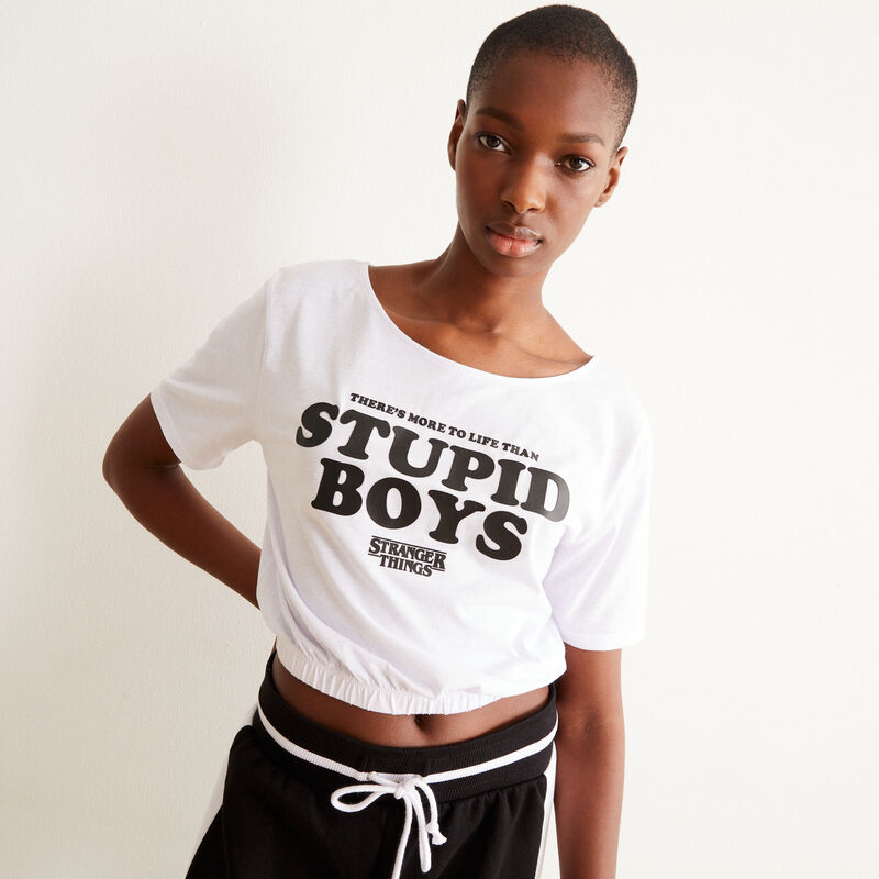 Stranger Things slogan T-shirt - white Stranger Things slogan T-shirt - white;