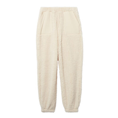 fleece pants - off-white;
