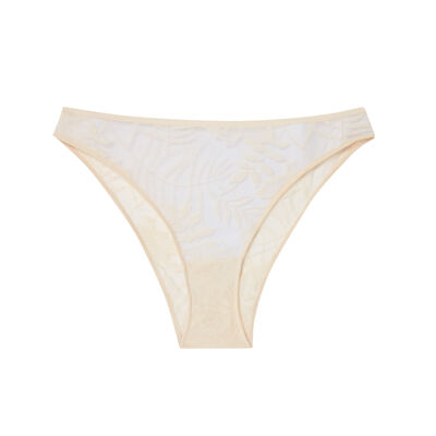 high-waisted briefs in tropical lace - off-white;