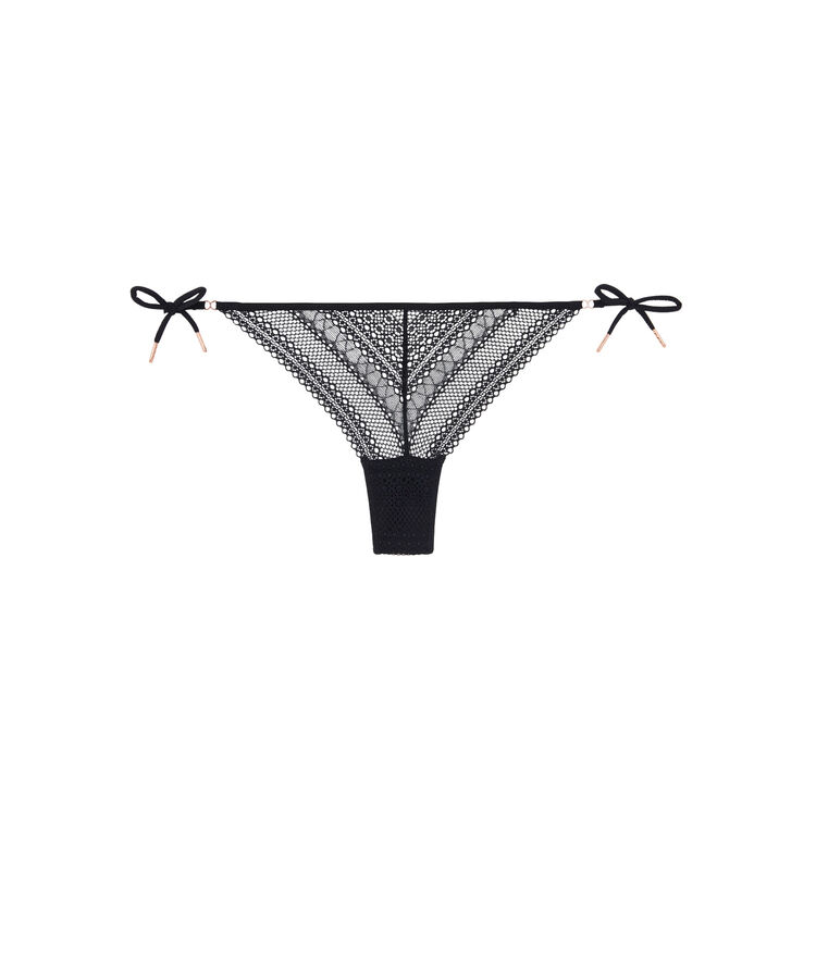 Neoriz bow detail lace tanga black.