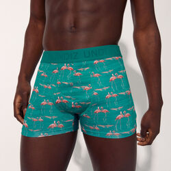 microfibre boxer shorts with flamingo pattern;