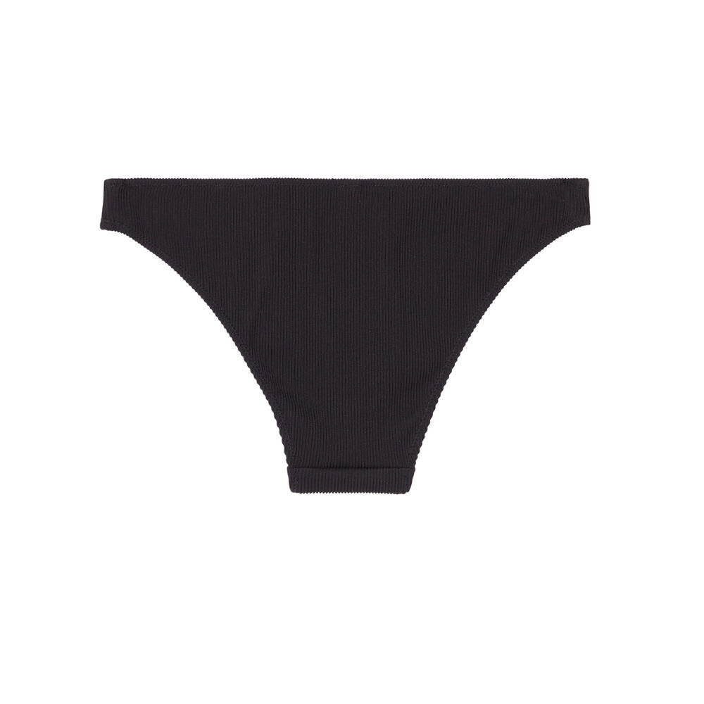 Textured bikini briefs - black black.