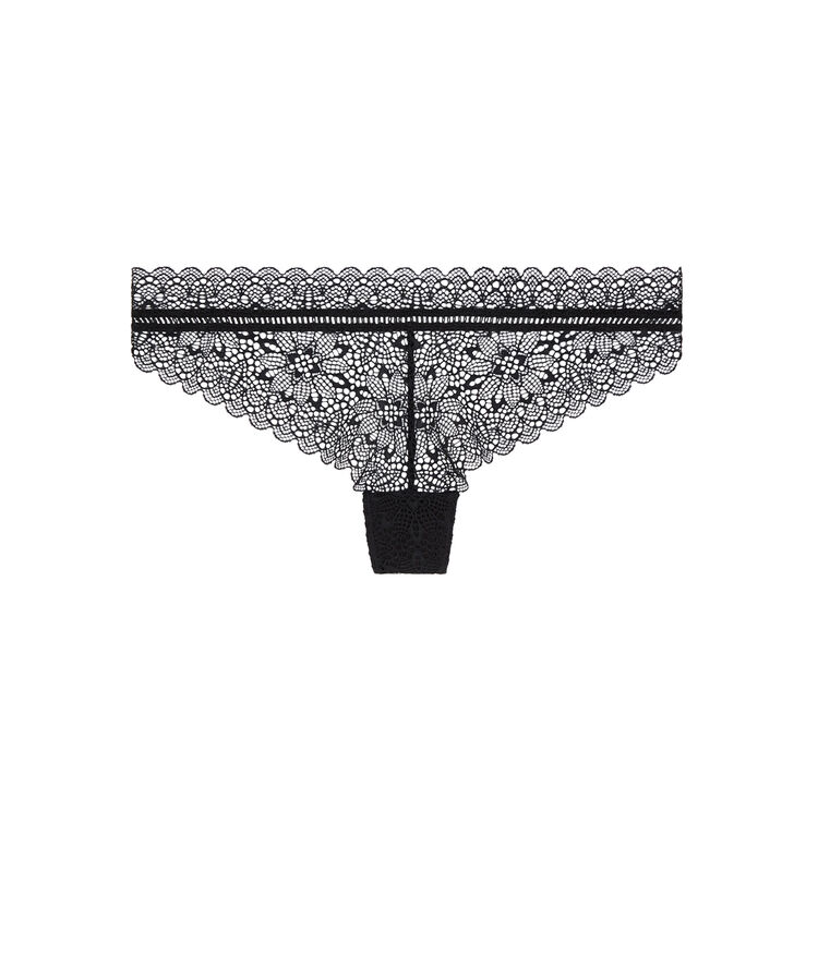 Lace tanga briefs - black black.