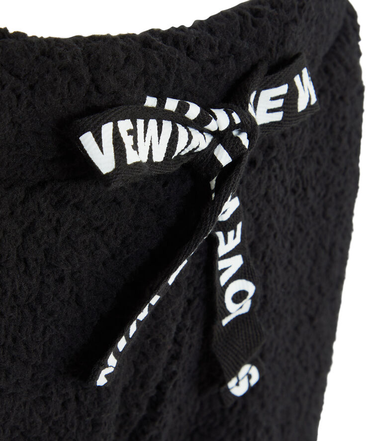 Polipantiz fleece pants with cord detail black.