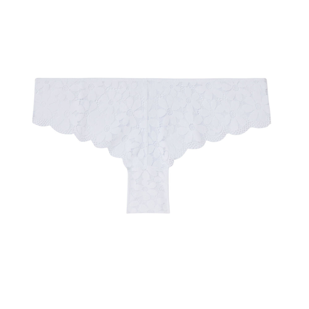Lace shorty - white white.