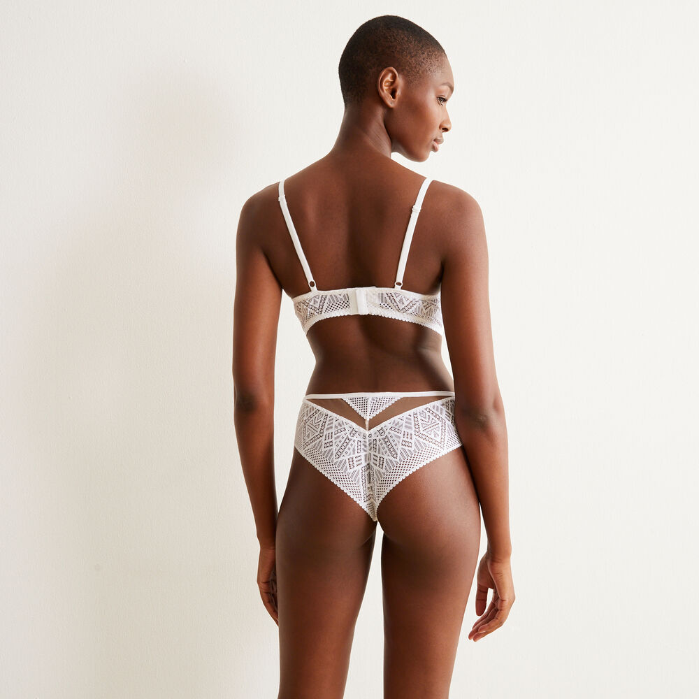 Lace push-up bustier bra - white white.
