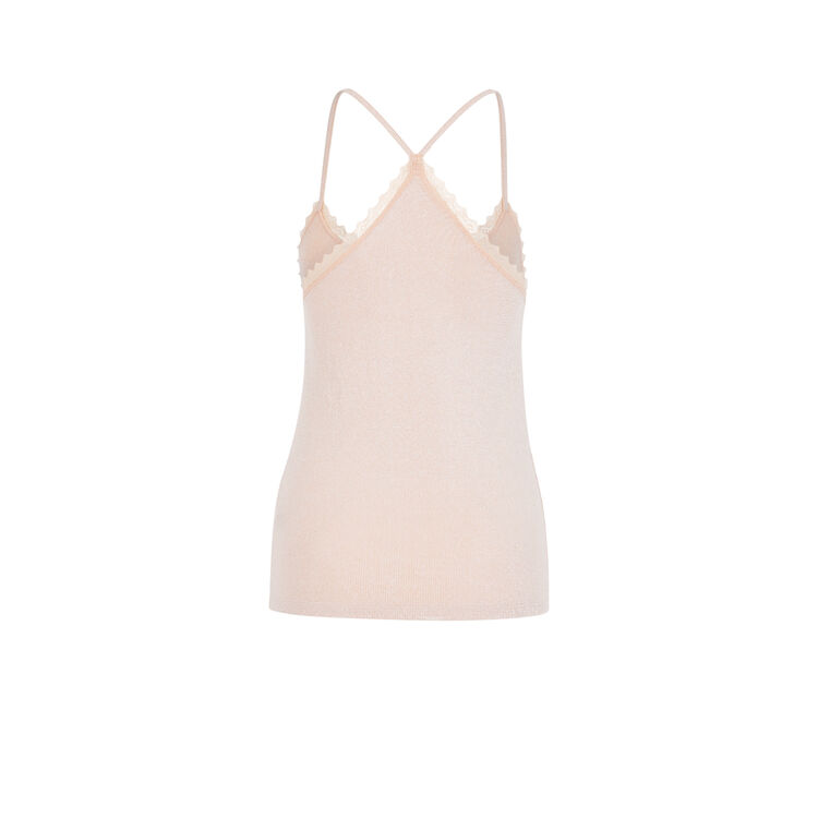 Top aus jersey mit glanzeffekt und schmalen trägern luximiz rosa.