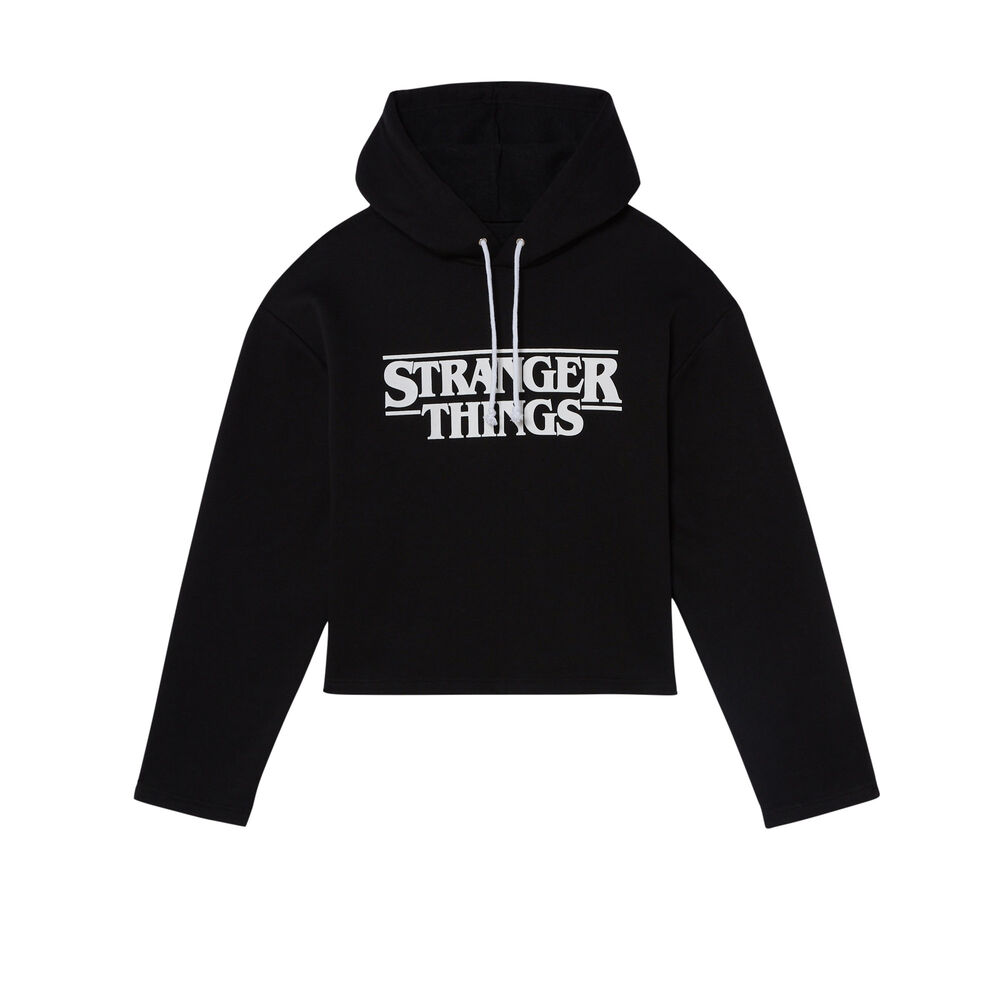 Stranger things print hoodie - black black.
