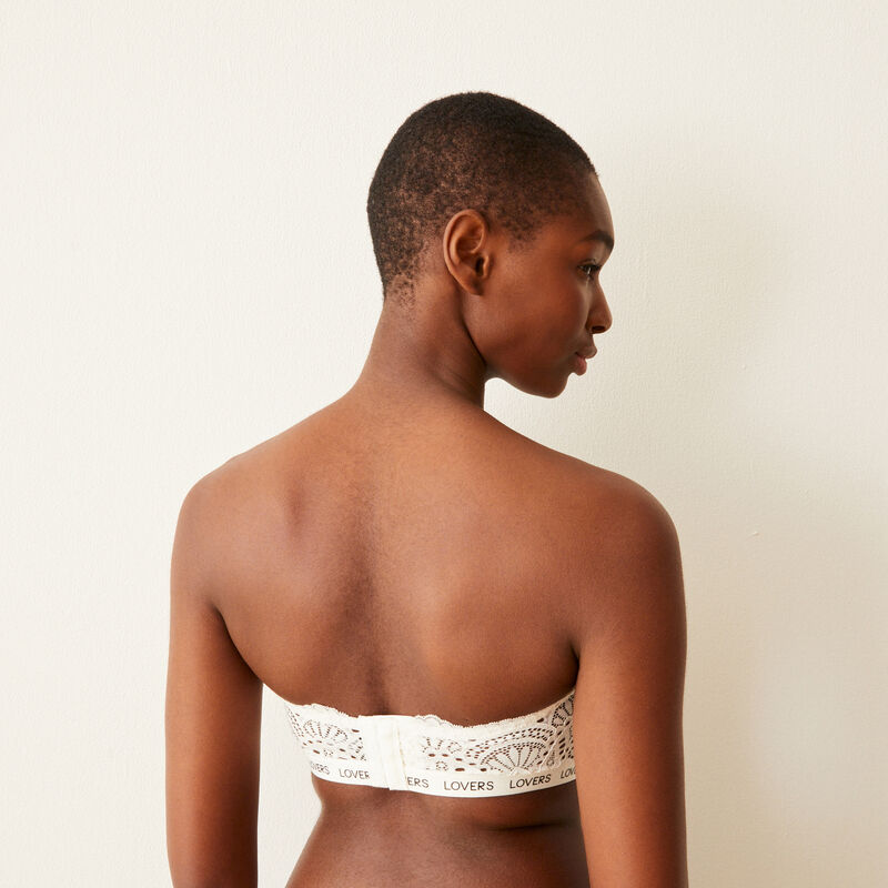Modelujący biustonosz typu bandeau – biały Modelujący biustonosz typu bandeau – biały;
