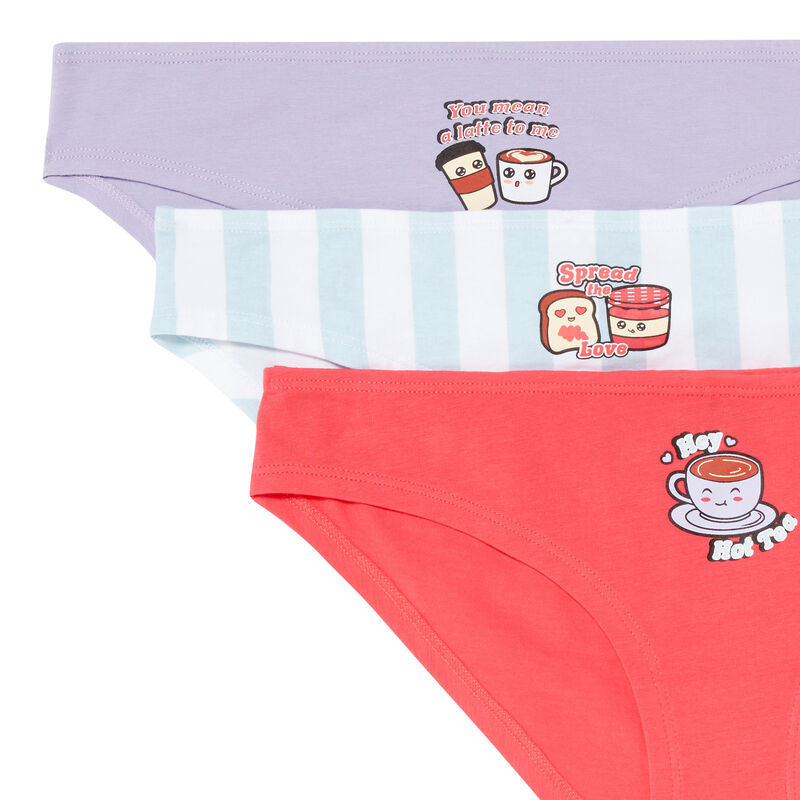 set of 3 breakfaast mood briefs - white set of 3 breakfaast mood briefs - white;