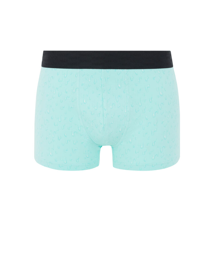 Cotton boxers with slogan - light blue light blue.