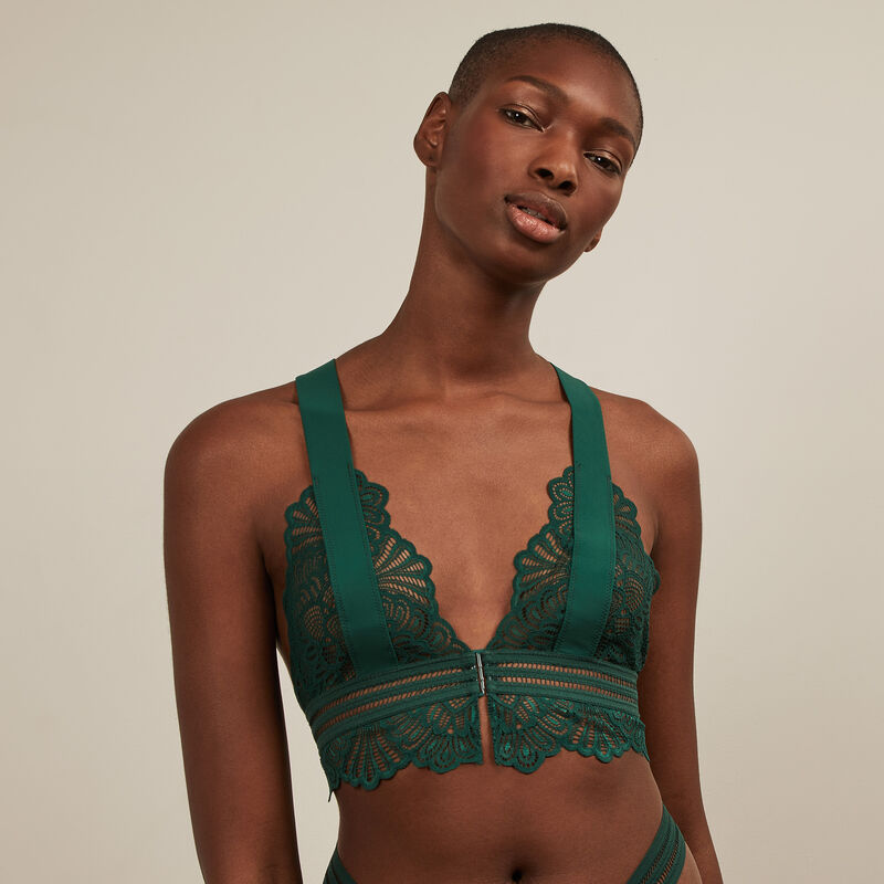 Crossover strap triangle bra - green Crossover strap triangle bra - green;