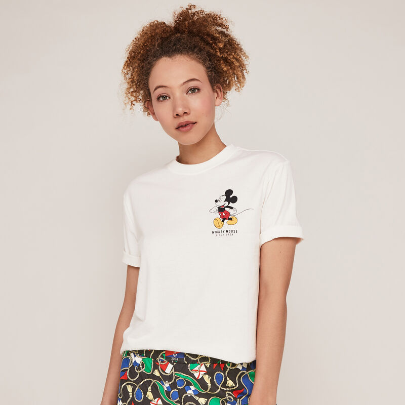 Short-sleeved Mickey print top - white Short-sleeved Mickey print top - white ;