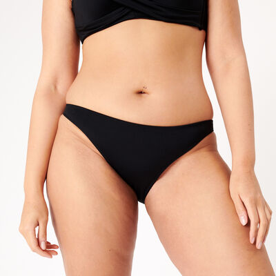 plain microfibre bikini bottoms - black;