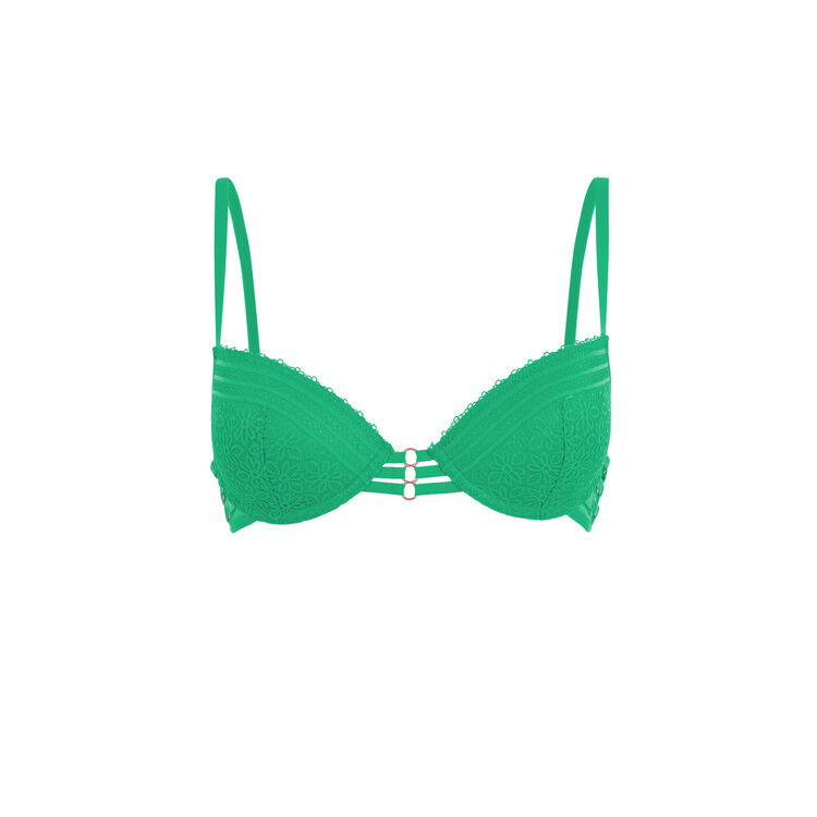 Triasiz emerald-green push-up bra green.
