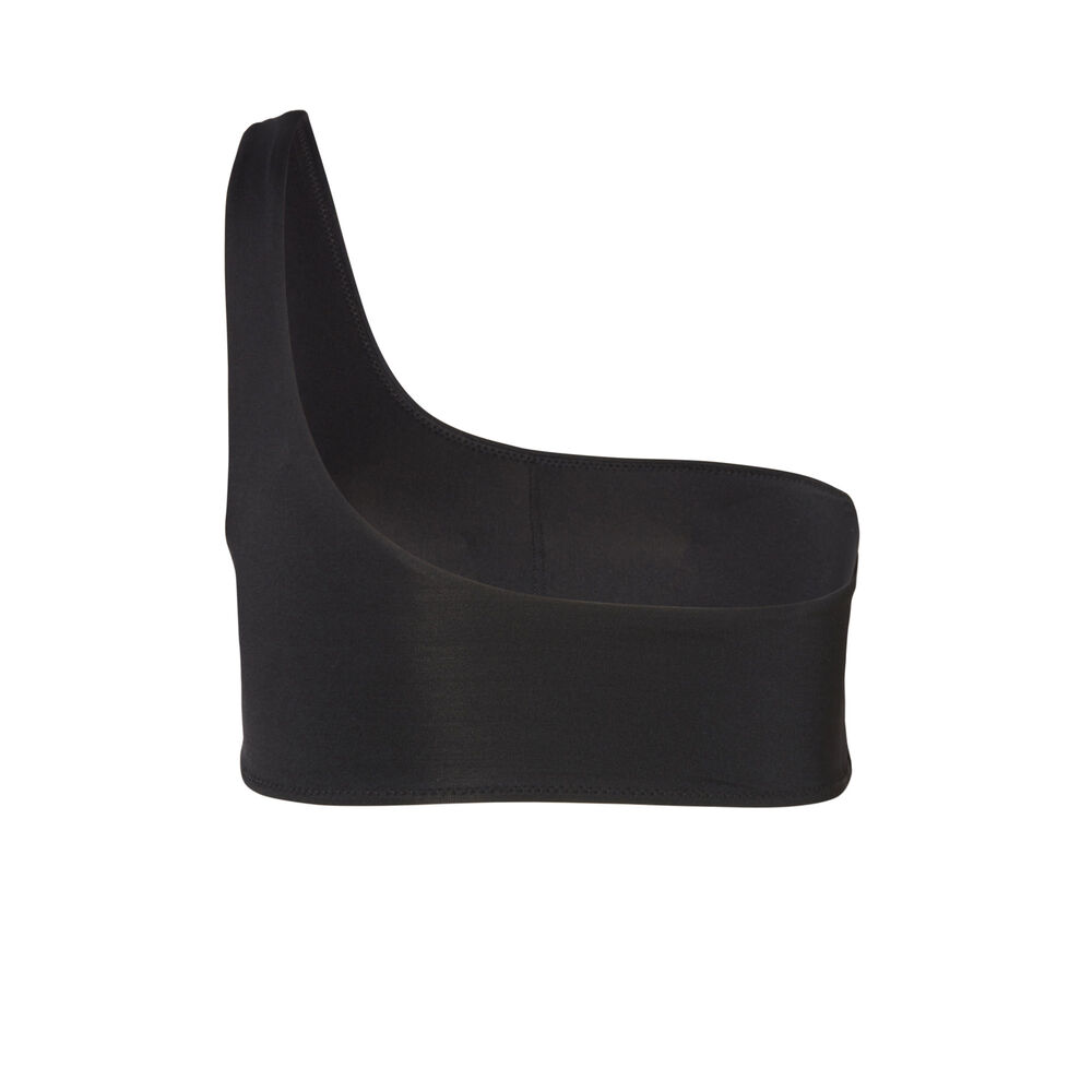 Asymmetric swimsuit top - black black.