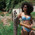 Satin push-up bikini top with neckline detail - blue;