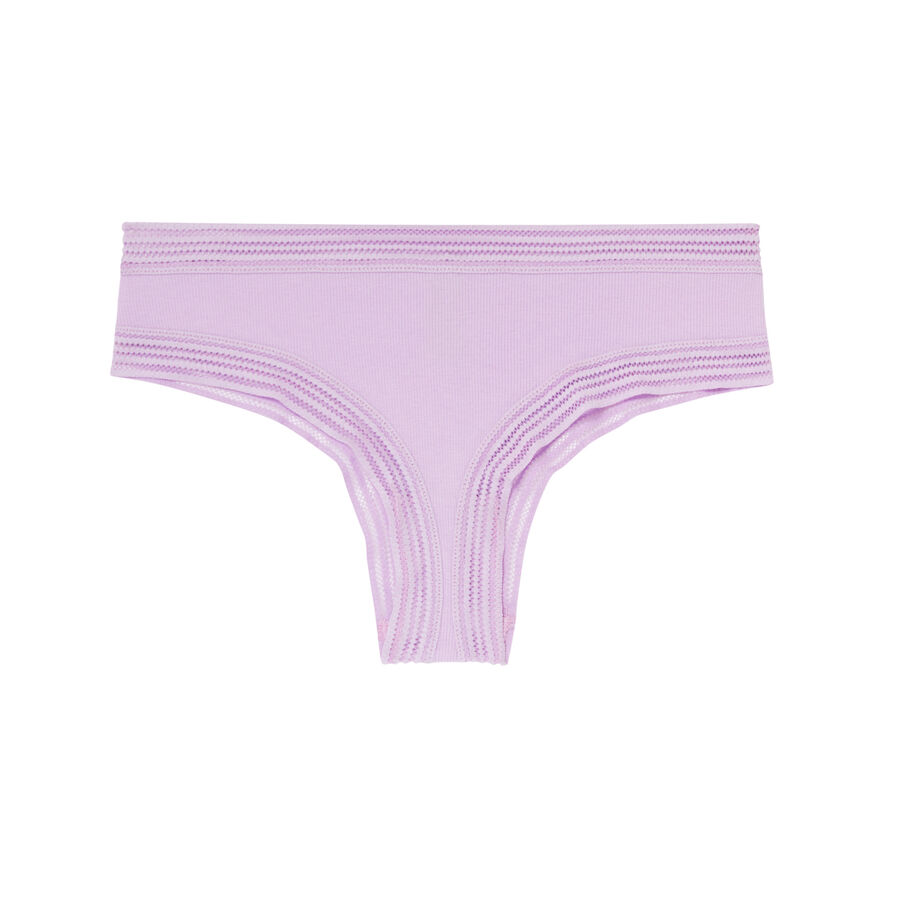 shorty with lace edges - lilac;
