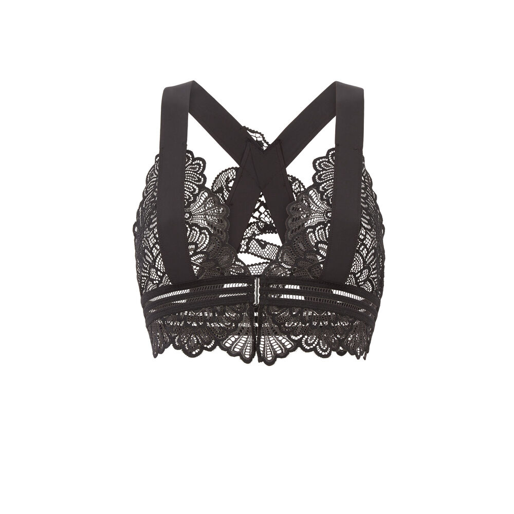 Snake tattoo non-wired bra - black black.