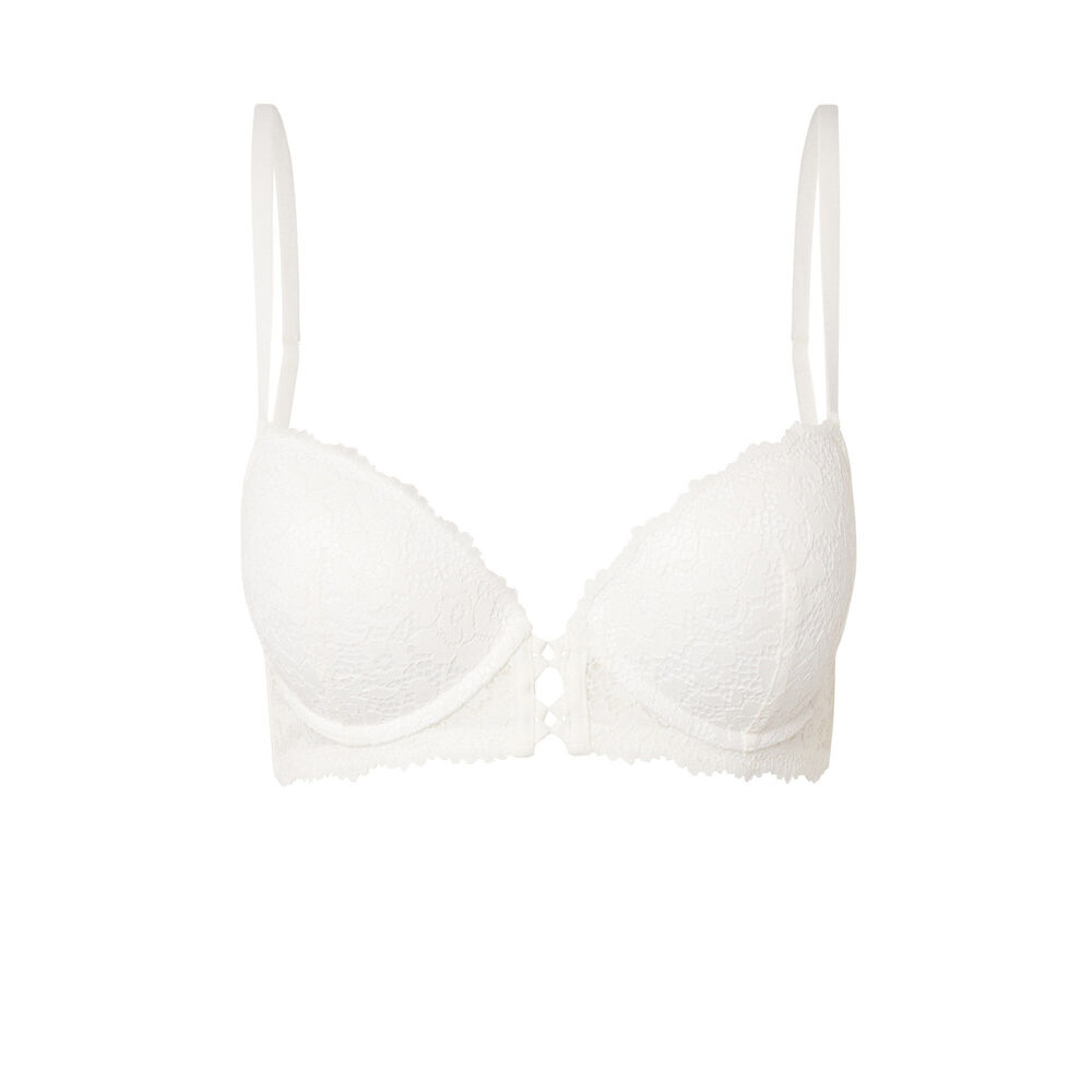 Floral lace push-up bra - ecru ecru.
