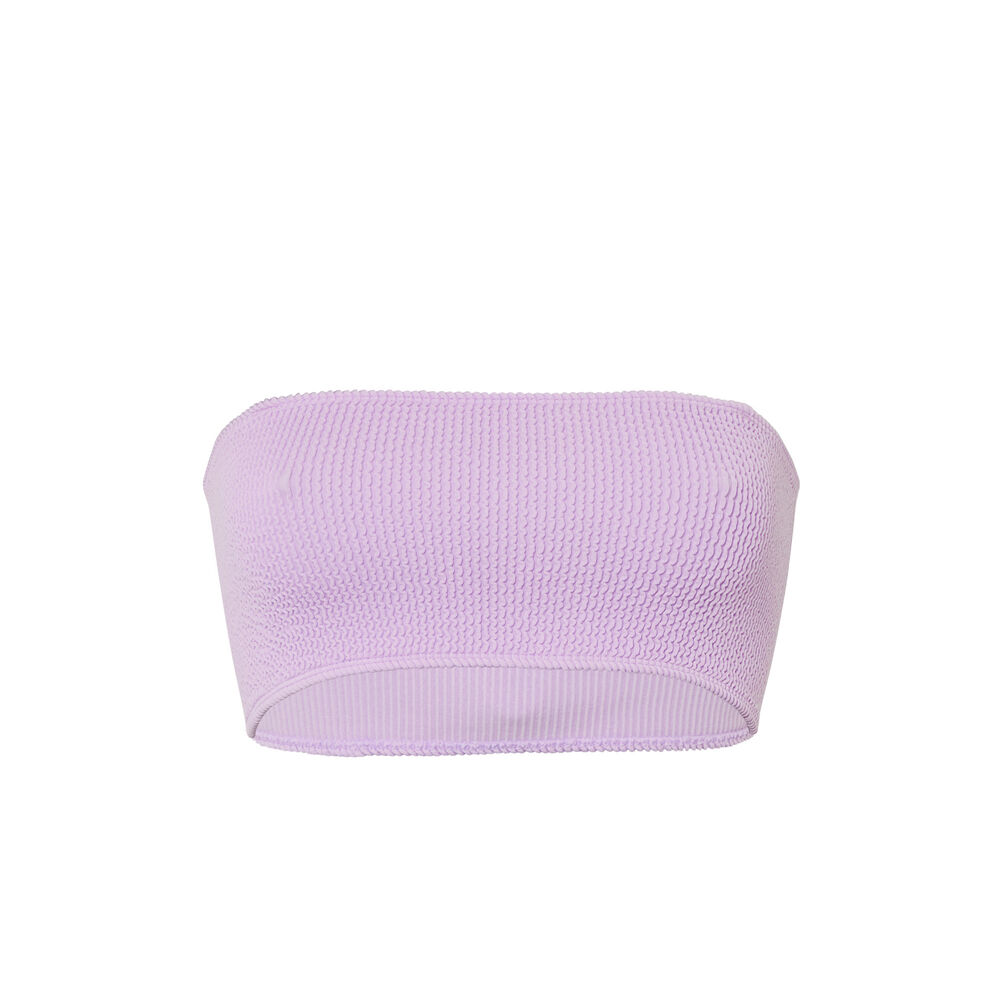 Bustier bandeau bikini top with removable straps - lilac purple.