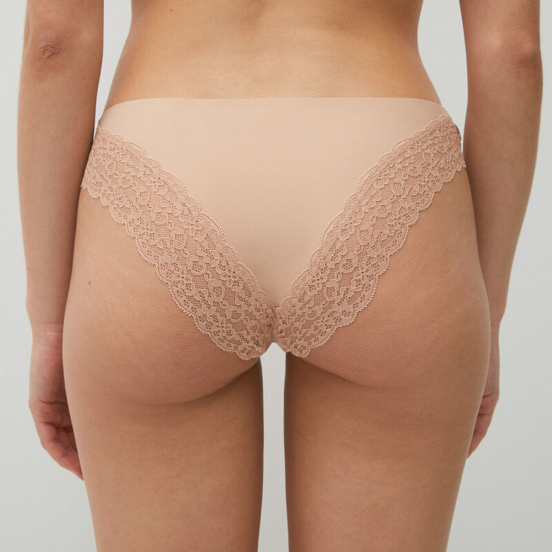 microfibre and lace briefs - red microfibre and lace briefs - red;