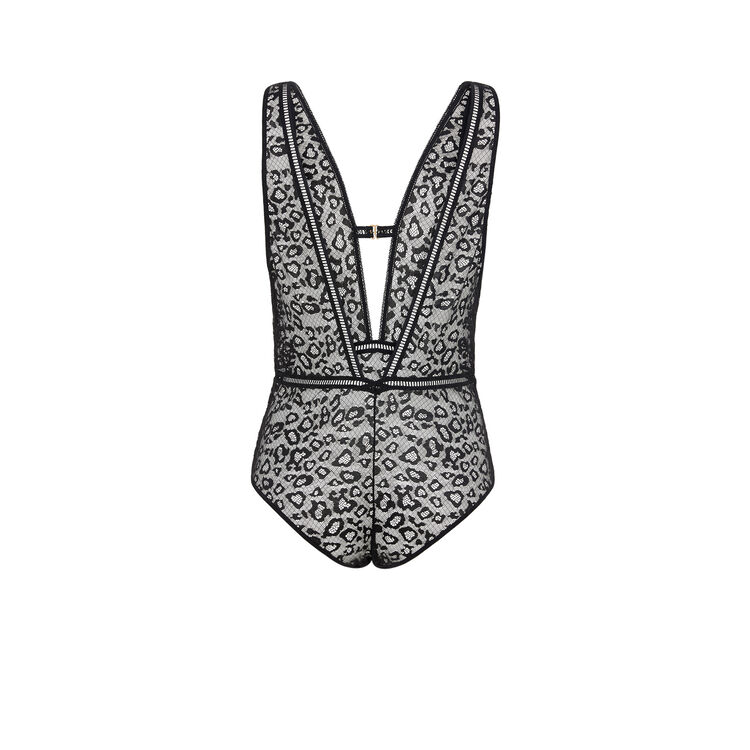 Leparlaciz leopard non-underwire lace body black.