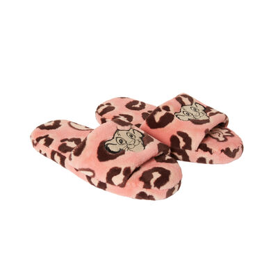 lion king print slippers - pink;