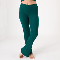high-waisted flared trousers - forest green;