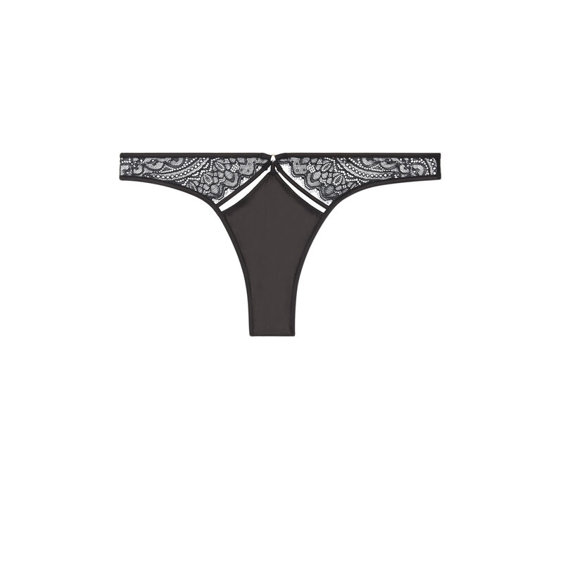 Lasvegasiz lace and gloss tanga black.