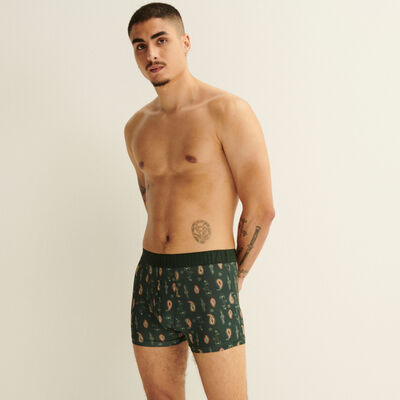 mandala print boxers - fir green;