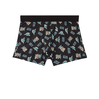 Boxers with Baby Yoda motif - black;