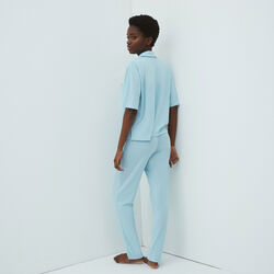 chemise manches courtes en matière gaufrée;