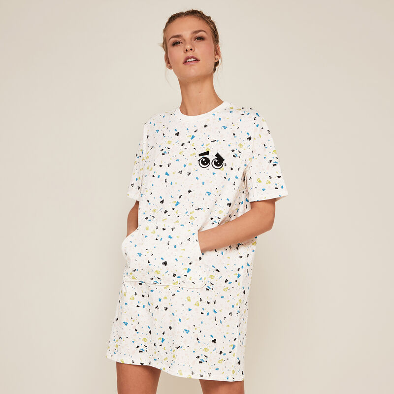 Short-sleeved tunic with pocket - white Short-sleeved tunic with pocket - white ;