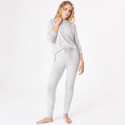 leopard print knitted pyjama trousers
