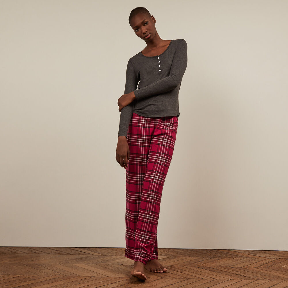 Long-sleeved plain top - grey grey.
